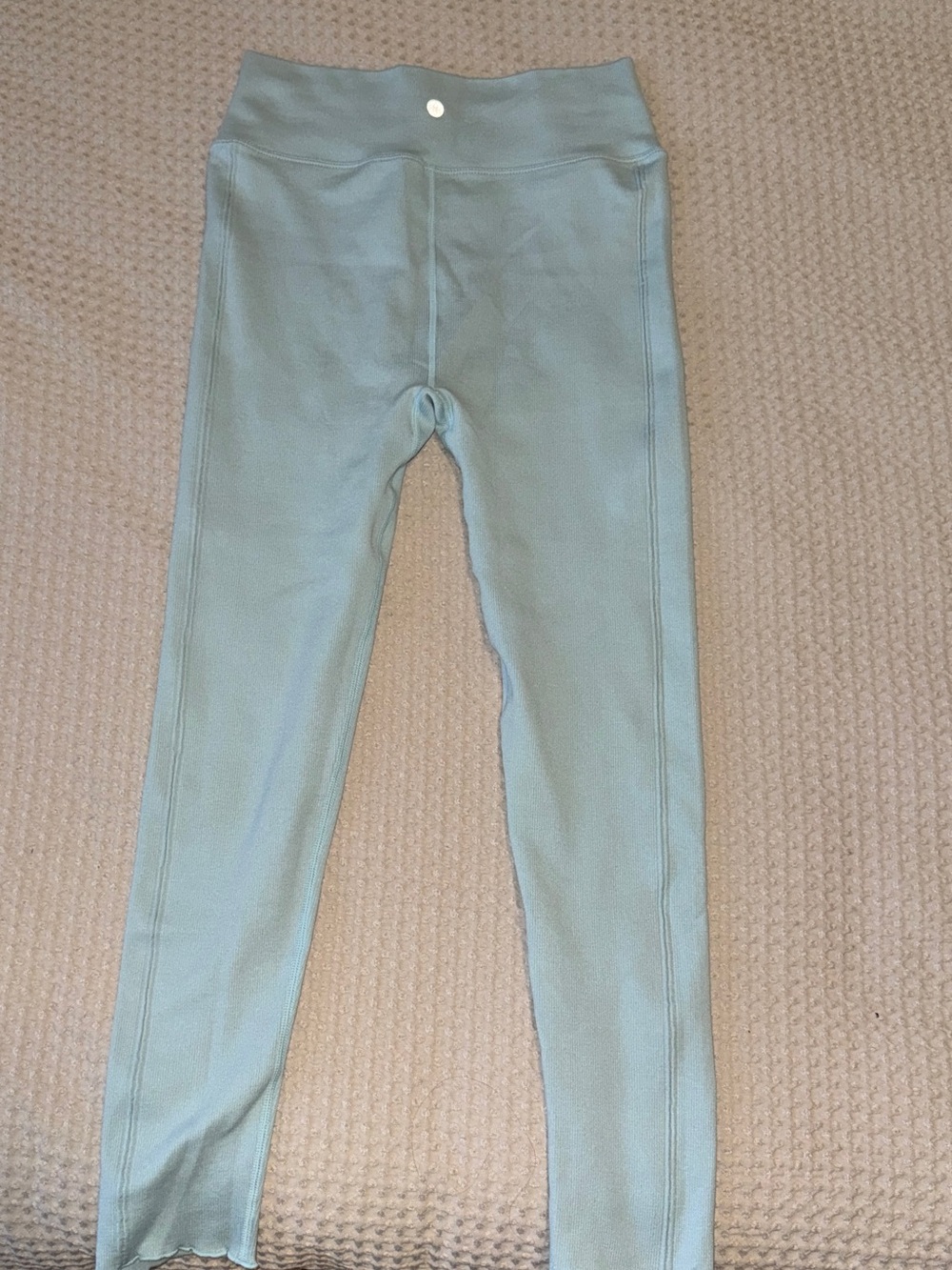 High-Rise Sage blue Leggings with Smooth Stretch
